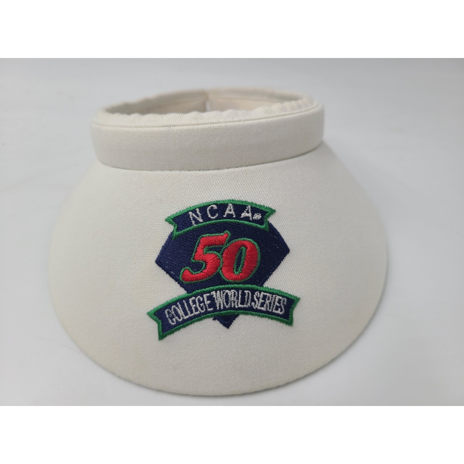 Vintage Women Ncaa College World Series 50th Anniversary Visor Hat Cap Baseball